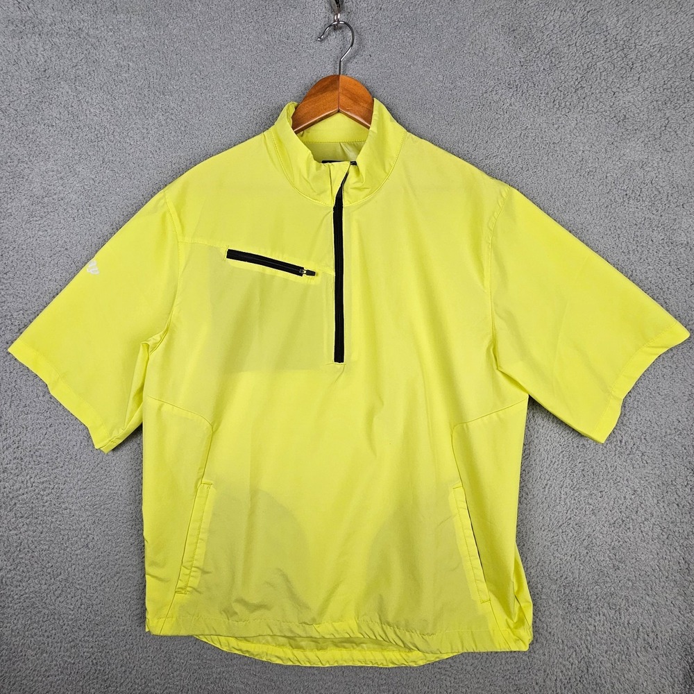 Callaway Weather Series Golf Pullover Men's L Neon Yellow Half Zip Jacket